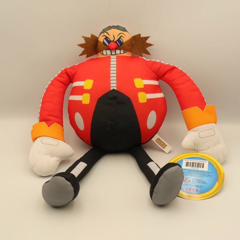 Sega Sonic the Hedgehog Plush Toy Factory EGGMAN Long Legs 10" NWT Evil Villain